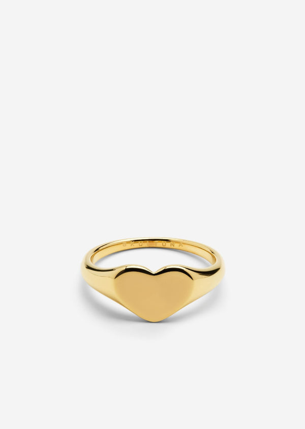 Insignia Heart Ring – Gold Plated