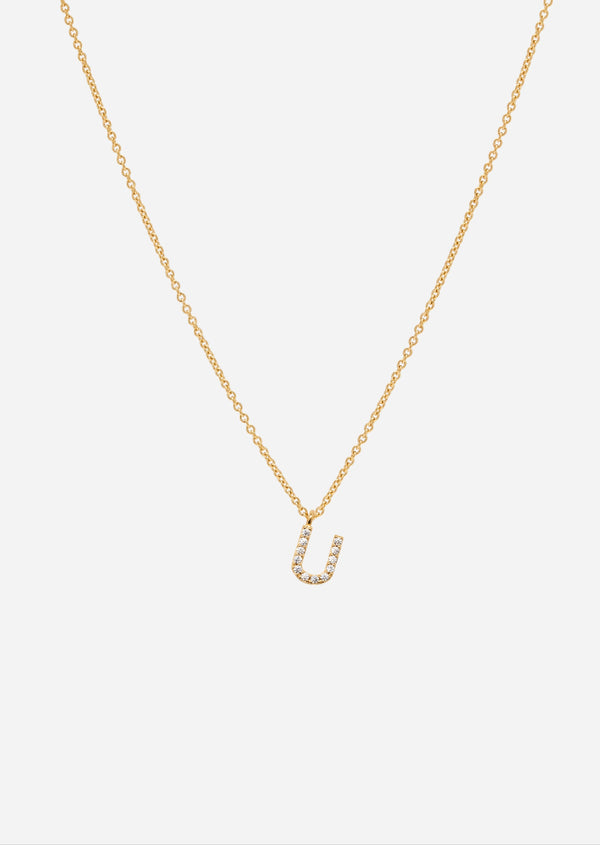 Pavé Letter - Gold Vermeil - U