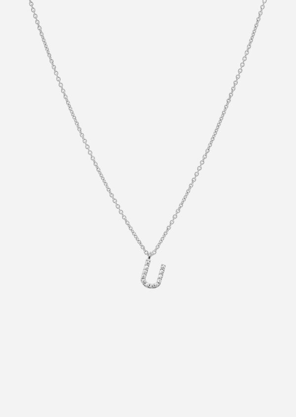Pavé Letter - Sterling Silver - U