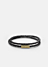 Leather Bracelet Thin - Gold plated / Black