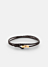 Hook leather Bracelet Thin Gold Plated - Dark Brown