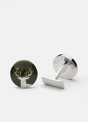 Hunter cuff links - Silver plated - Deer