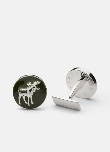 Hunter cuff links - Silver plated - Moose