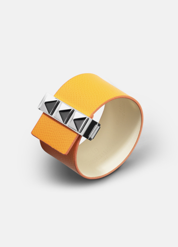 Clasp Rivets Bracelet Silver - Orange