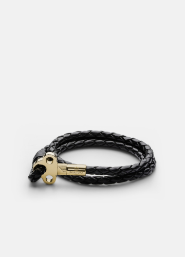 The Key Leather Bracelet Gold - Black