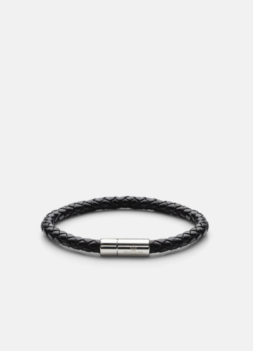Leather Bracelet Silver - Black