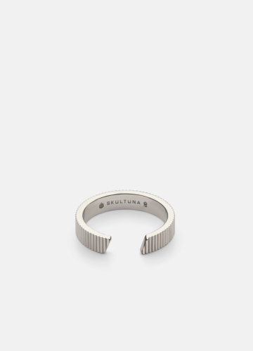 Ribbed Ring - Polished Steel