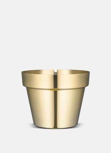 Flower Pot Polished Brass - Medium