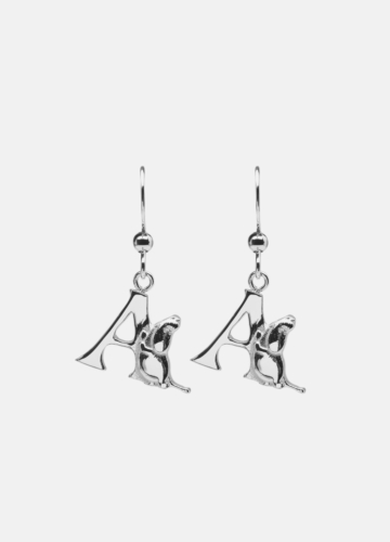 Moomin Alphabet Earring - Silver Plated - A 