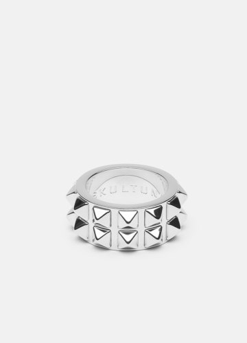 Double Rivets Ring – Silver plated