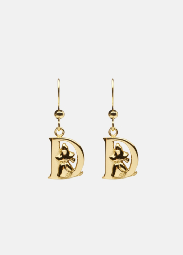Moomin Alphabet Earring - Gold Plated - D