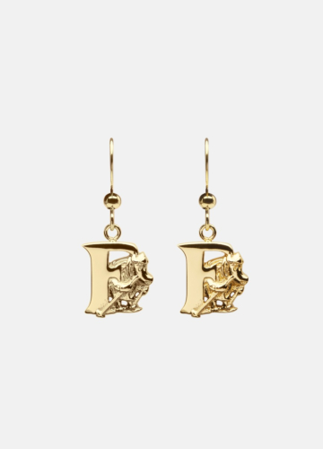 Moomin Alphabet Earring - Gold Plated - F