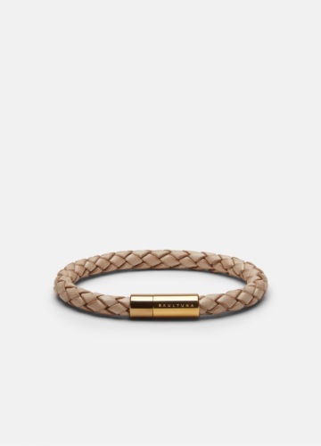 Leather Bracelet - Gold plated / Natural