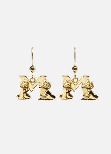 Moomin Alphabet Earring - Gold Plated - M