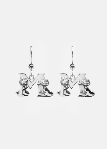 Moomin Alphabet Earring - Silver Plated - M