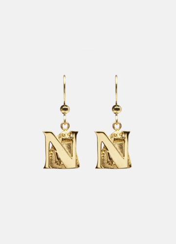 Moomin Alphabet Earring - Gold Plated - N