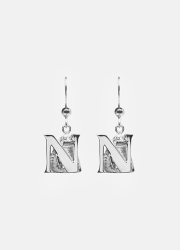 Moomin Alphabet Earring - Silver Plated - N