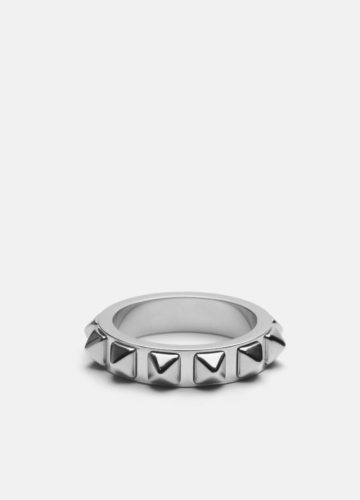 Rivets Ring – Silver plated
