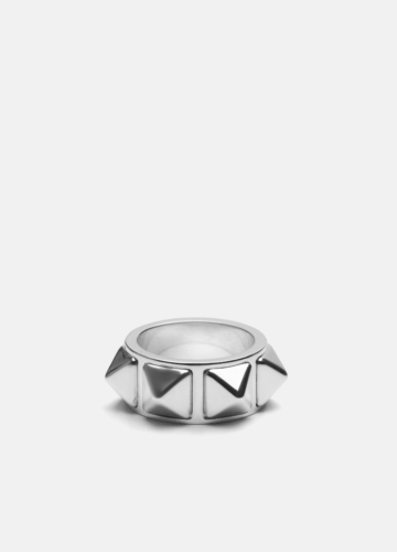 Rivets Ring Wide – Silver plated