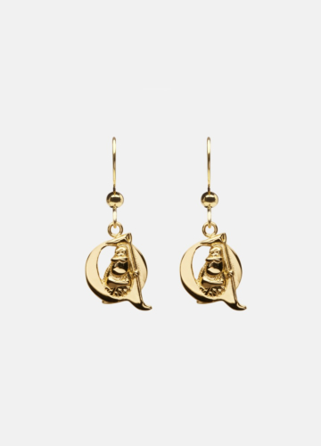 Moomin Alphabet Earring - Gold Plated - Q