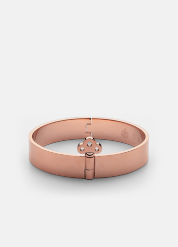 Bangle with Key Lock - Rose Gold plated