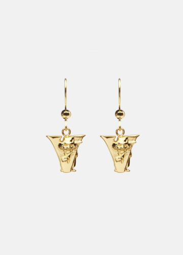 Moomin Alphabet Earring - Gold Plated - V