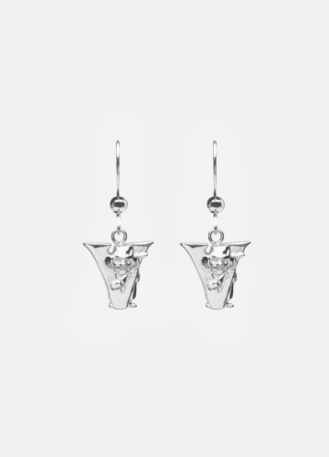Moomin Alphabet Earring - Silver Plated - V