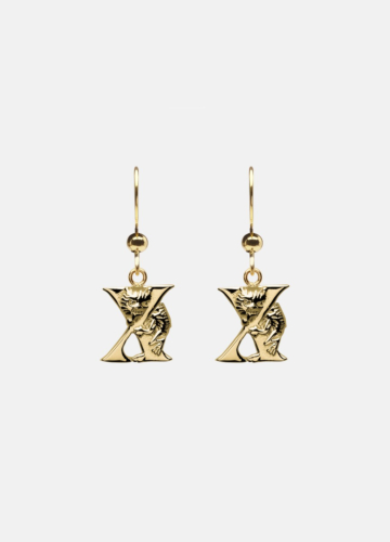 Moomin Alphabet Earring - Gold Plated - X