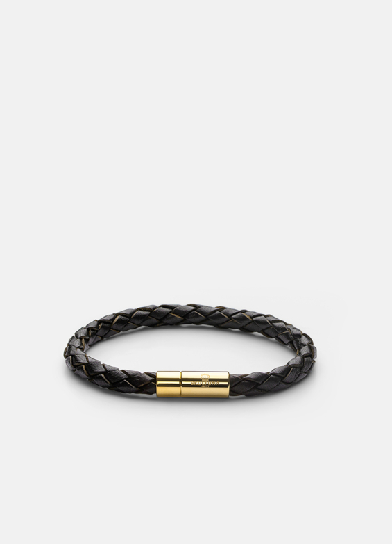 Leather Bracelet - Gold plated / Dark Brown I Skultuna Messingsbruk 1607